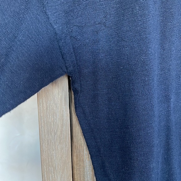 Vince dark navy size small petite cotton long sleeve shirt - Picture 6 of 11